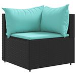 Casa si Gradina - Gradina si terasa - Mobilier exterior - Seturi mobila gradina - Set mobilier de gradina cu perne, 7 piese, negru, poliratan - Infinity.ro