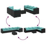 Casa si Gradina - Gradina si terasa - Mobilier exterior - Seturi mobila gradina - Set mobilier de gradina cu perne, 7 piese, negru, poliratan - Infinity.ro