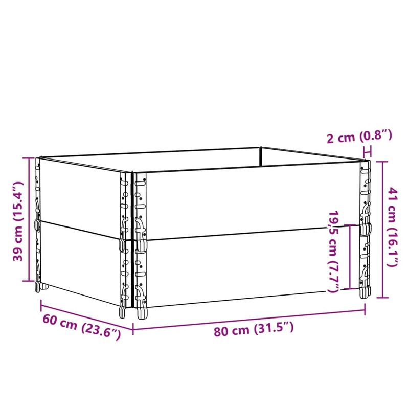 Casa si Gradina - Mobilier - Feronerie si accesorii mobila - Rame pentru paleti, 2 buc., negru, 80x60 cm, lemn masiv pin - Infinity.ro