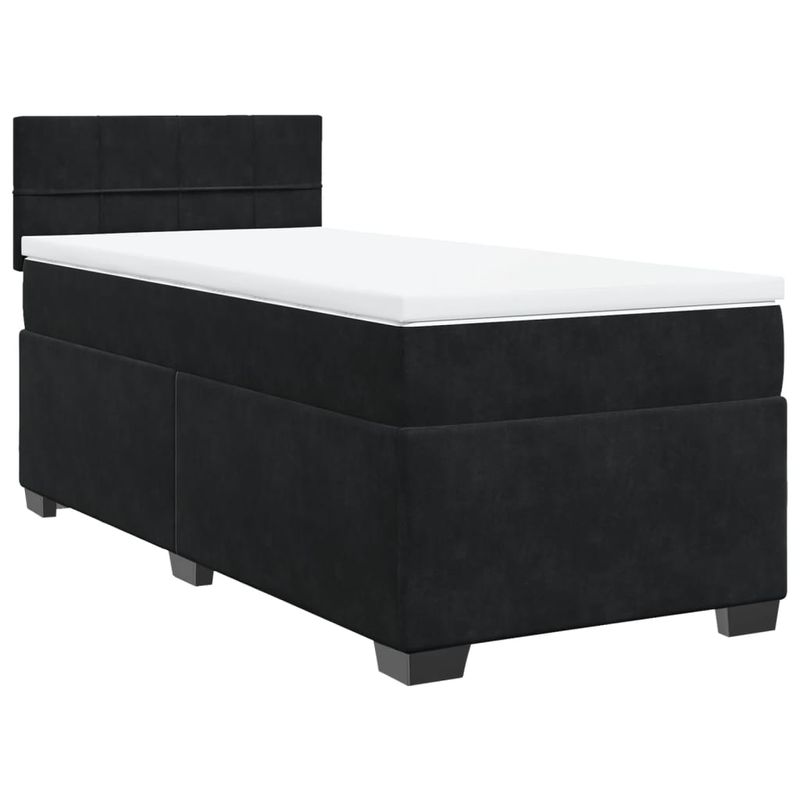 Casa si Gradina - Mobilier - Paturi si accesorii - Paturi - Pat box spring cu saltea, negru, 80x200 cm, catifea - Infinity.ro