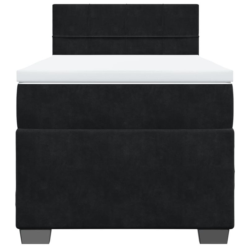 Casa si Gradina - Mobilier - Paturi si accesorii - Paturi - Pat box spring cu saltea, negru, 80x200 cm, catifea - Infinity.ro
