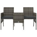 Casa si Gradina - Gradina si terasa - Mobilier exterior - Canapele si fotolii gradina - Canapea de gradina cu 2 locuri cu masa si scaune gri poliratan - Infinity.ro