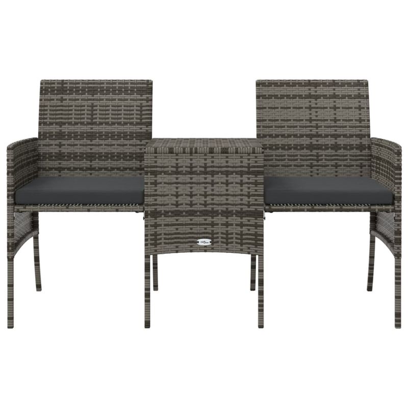 Casa si Gradina - Gradina si terasa - Mobilier exterior - Canapele si fotolii gradina - Canapea de gradina cu 2 locuri cu masa si scaune gri poliratan - Infinity.ro