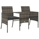 Casa si Gradina - Gradina si terasa - Mobilier exterior - Canapele si fotolii gradina - Canapea de gradina cu 2 locuri cu masa si scaune gri poliratan - Infinity.ro