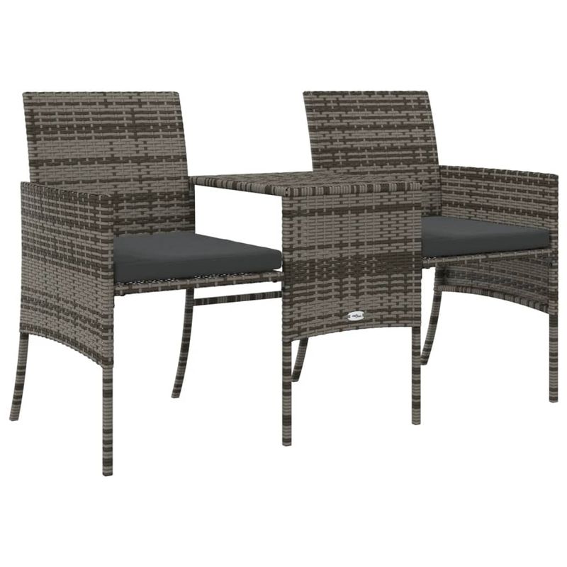 Casa si Gradina - Gradina si terasa - Mobilier exterior - Canapele si fotolii gradina - Canapea de gradina cu 2 locuri cu masa si scaune gri poliratan - Infinity.ro