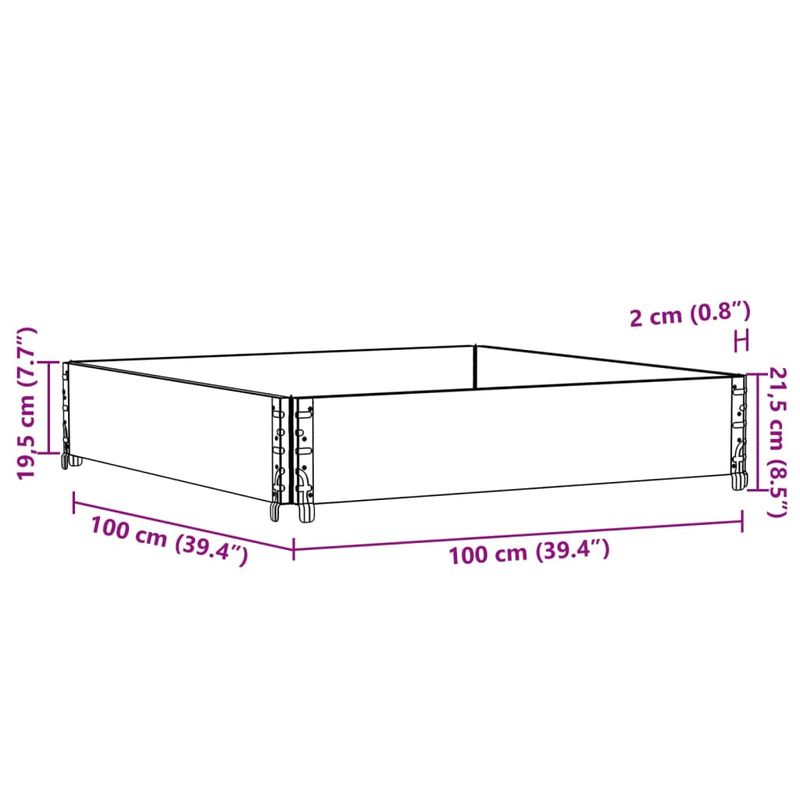 Casa si Gradina - Mobilier - Feronerie si accesorii mobila - Rama pentru paleti, maro, 100x100 cm, lemn masiv pin - Infinity.ro