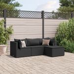 Casa si Gradina - Gradina si terasa - Mobilier exterior - Seturi mobila gradina - Set mobilier relaxare gradina 4 piese cu perne poliratan negru - Infinity.ro