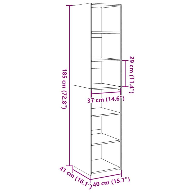 Casa si Gradina - Mobilier - Comode si corpuri - Corpuri bucatarie - Dulap inalt, stejar maro, 40x41x185 cm, lemn prelucrat - Infinity.ro
