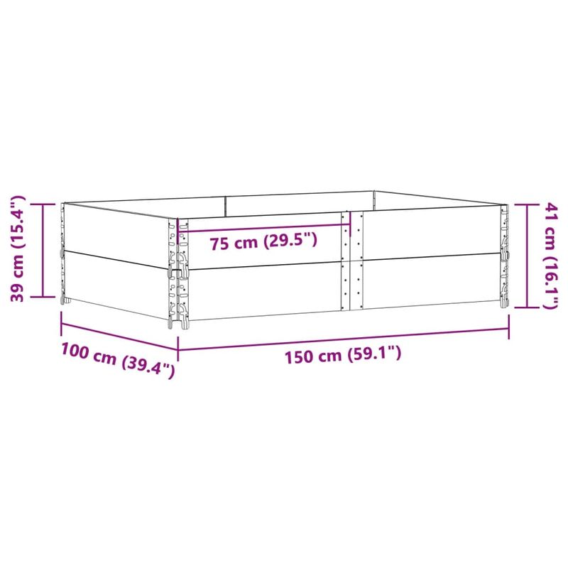 Casa si Gradina - Mobilier - Feronerie si accesorii mobila - Rame pentru paleti, 2 buc., negru, 150x100 cm, lemn masiv pin - Infinity.ro