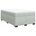 Casa si Gradina - Mobilier - Paturi si accesorii - Paturi - Pat continental cu saltea, gri deschis, 120x200 cm, catifea - Infinity.ro
