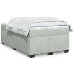 Casa si Gradina - Mobilier - Paturi si accesorii - Paturi - Pat continental cu saltea, gri deschis, 120x200 cm, catifea - Infinity.ro