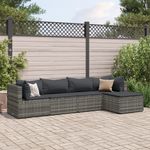 Casa si Gradina - Gradina si terasa - Mobilier exterior - Seturi mobila gradina - Set mobilier de gradina cu perne, 5 piese, gri, poliratan - Infinity.ro