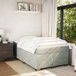Casa si Gradina - Mobilier - Paturi si accesorii - Paturi - Pat continental cu saltea, gri deschis, 120x200 cm, catifea - Infinity.ro