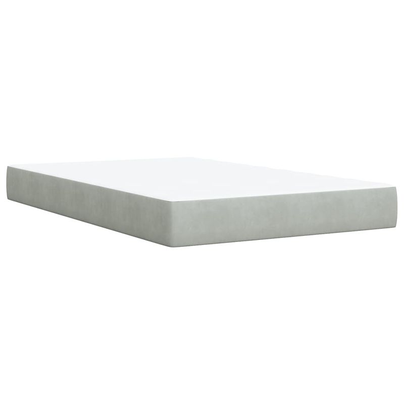 Casa si Gradina - Mobilier - Paturi si accesorii - Paturi - Pat continental cu saltea, gri deschis, 120x200 cm, catifea - Infinity.ro