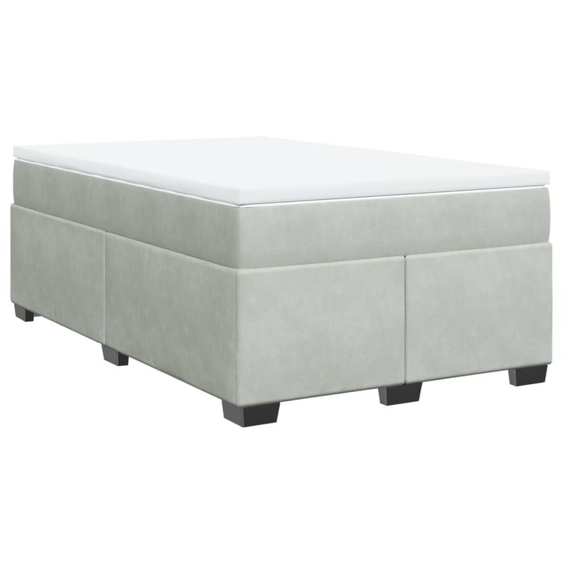 Casa si Gradina - Mobilier - Paturi si accesorii - Paturi - Pat continental cu saltea, gri deschis, 120x200 cm, catifea - Infinity.ro