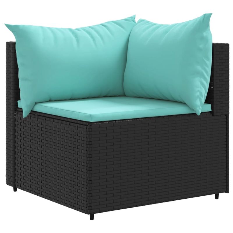 Casa si Gradina - Gradina si terasa - Mobilier exterior - Seturi mobila gradina - Set sezlonguri de gradina, 5 piese, cu perne, negru, poliratan - Infinity.ro