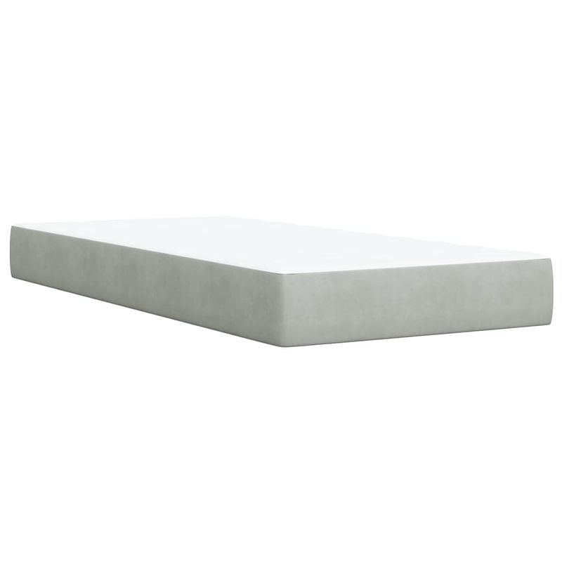 Casa si Gradina - Mobilier - Paturi si accesorii - Paturi - Pat box spring cu saltea, gri deschis, 100x200 cm, catifea - Infinity.ro