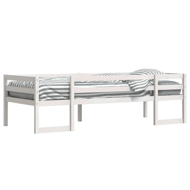 Casa si Gradina - Mobilier - Paturi si accesorii - Paturi - Cadru de pat pentru copii, alb, 75x190 cm, lemn masiv de pin - Infinity.ro