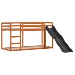 Casa si Gradina - Mobilier - Paturi si accesorii - Paturi - Pat supraetajat cu tobogan/scara maro 90x200 cm, lemn masiv pin - Infinity.ro