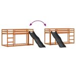 Casa si Gradina - Mobilier - Paturi si accesorii - Paturi - Pat supraetajat cu tobogan/scara maro 90x200 cm, lemn masiv pin - Infinity.ro
