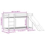 Casa si Gradina - Mobilier - Paturi si accesorii - Paturi - Pat supraetajat cu tobogan/scara maro 90x200 cm, lemn masiv pin - Infinity.ro