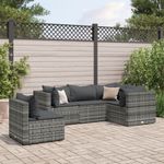 Casa si Gradina - Gradina si terasa - Mobilier exterior - Seturi mobila gradina - Set mobilier de gradina cu perne, 5 piese, gri, poliratan - Infinity.ro