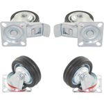 Casa si Gradina - Constructii - Depozitare, transport si protectie - Accesorii echipamente pentru transport si ridicat - Set de 2 pivotante si 2 pivotante cu frana din cauciuc plin cu placa 125mm 100kg - Infinity.ro