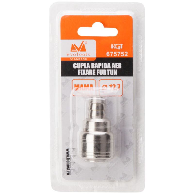 Casa si Gradina - Electrice - Echipamente electrice - Accesorii compresoare - Cupla Rapida Aer Mama 1/4 Fixare Furtun 9.8 mm Evotools - Infinity.ro