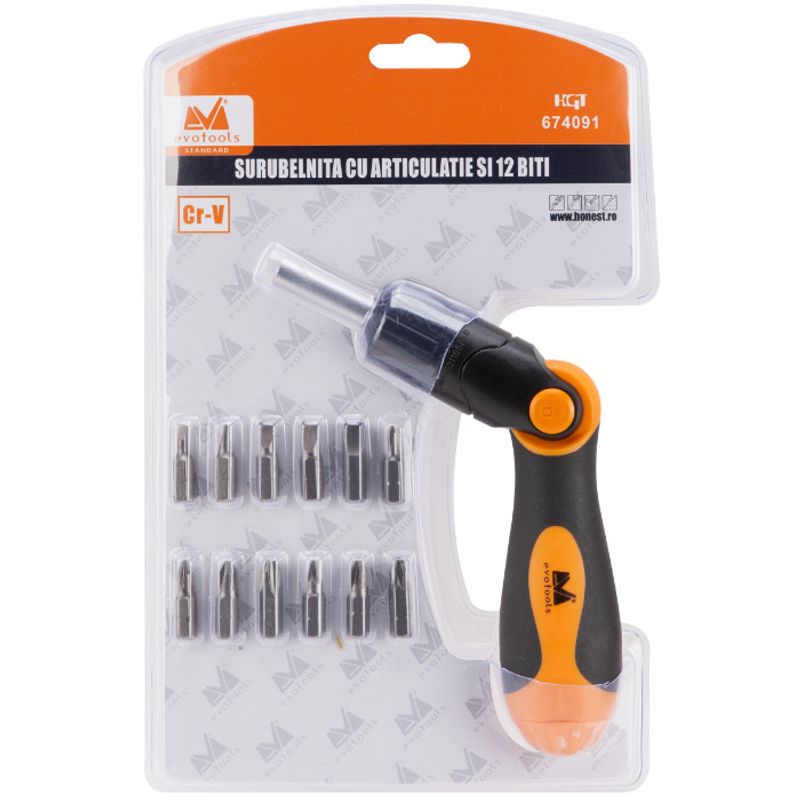 Casa si Gradina - Constructii - Scule de mana si unelte - Surubelnite - Surubelnita EvoTools cu articulatie si 12 biti - Infinity.ro