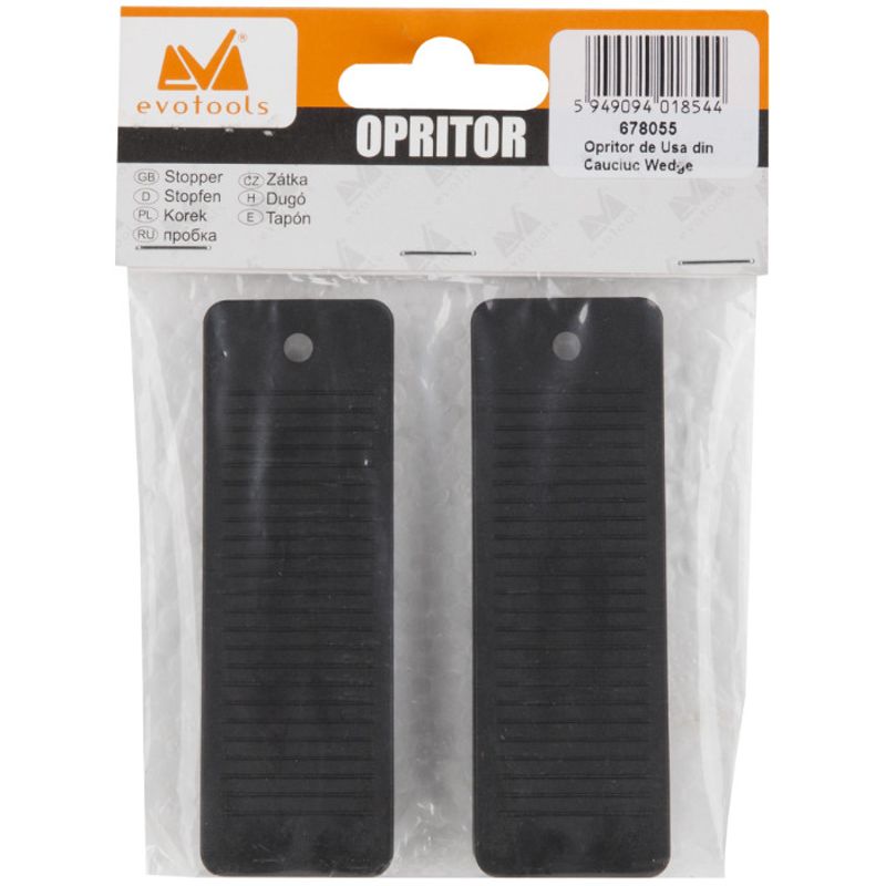 Casa si Gradina - Constructii - Usi interior, exterior si garaj - Accesorii usi - Set opritor usa din cauciuc negru 2 buc Evotools - Infinity.ro