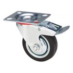 Casa si Gradina - Constructii - Depozitare, transport si protectie - Accesorii echipamente pentru transport si ridicat - Roata pivotanta cu frana, din cauciuc plin, cu placa, 125mm, 75kg Evotools - Infinity.ro