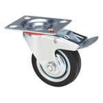 Casa si Gradina - Constructii - Depozitare, transport si protectie - Accesorii echipamente pentru transport si ridicat - Roata pivotanta cu frana, din cauciuc plin, cu placa, 100mm, 60 kg Evotools - Infinity.ro