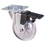 Casa si Gradina - Constructii - Depozitare, transport si protectie - Accesorii echipamente pentru transport si ridicat - Roata Mobilier Transparenta EvoTools, pivotanta cu frana, diametru 75 mm - Infinity.ro