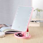 Ingrijire personala si Cosmetice - Machiaj - Oglinzi cosmetice - Oglinda Machiaj MRG MXW085, cu Lumina 16LED, Usb, Roz - Infinity.ro