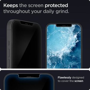 Folie de protectie compatibila cu iPhone 12 Pro Max, Secure Glass, Premium Hardness, Negru