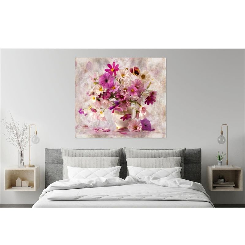 Casa si Gradina - Decoratiuni - Tablouri - Tablou Canvas, Flori, natura statica, vaza 80x70 cm, Rama lemn, Multicolor - Infinity.ro