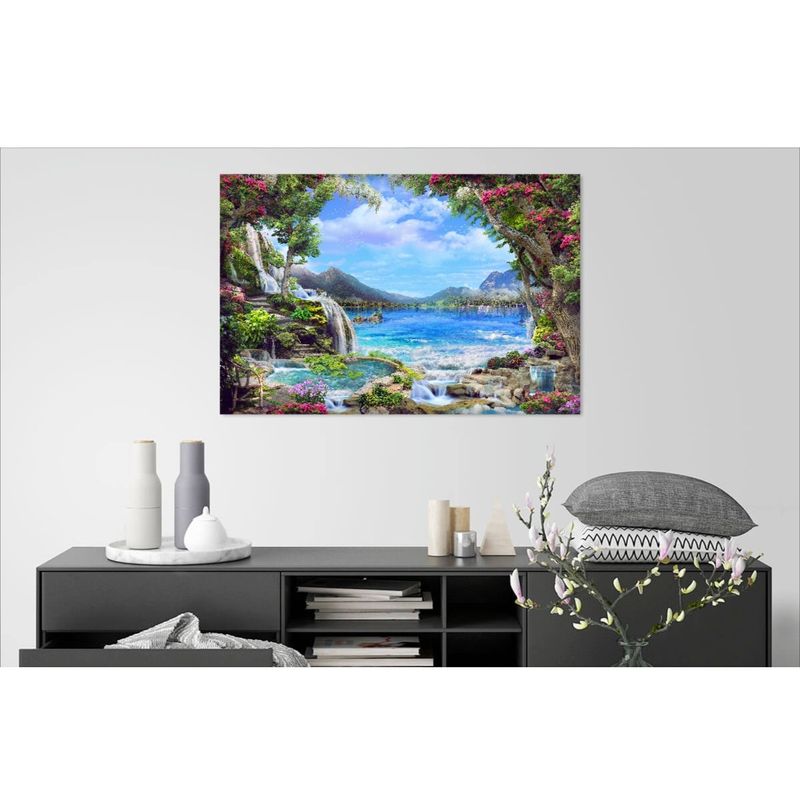 Casa si Gradina - Decoratiuni - Tablouri - Tablou Canvas, Peisaj, natura, rau, fantana, munti, padure, 90 x 60 cm - Infinity.ro