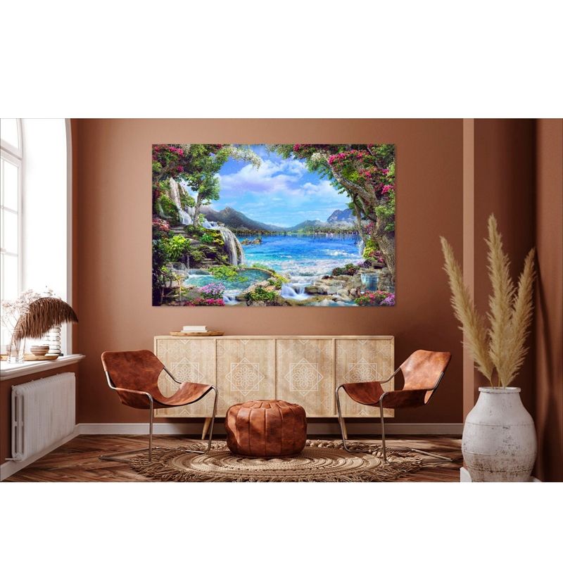 Casa si Gradina - Decoratiuni - Tablouri - Tablou Canvas, Peisaj, natura, rau, fantana, munti, padure, 90 x 60 cm - Infinity.ro