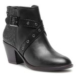 Fashion, accesorii si bijuterii - Femei - Incaltaminte femei - Botine femei - Botine de piele ecologica cu toc inalt,  Negru, Marime 39 EU - Infinity.ro