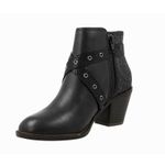 Fashion, accesorii si bijuterii - Femei - Incaltaminte femei - Botine femei - Botine de piele ecologica cu toc inalt,  Negru, Marime 39 EU - Infinity.ro