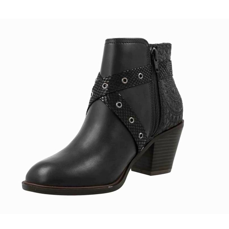 Fashion, accesorii si bijuterii - Femei - Incaltaminte femei - Botine femei - Botine de piele ecologica cu toc inalt,  Negru, Marime 39 EU - Infinity.ro