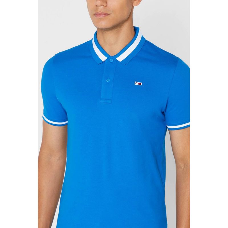 Fashion, accesorii si bijuterii - Barbati - Imbracaminte - Tricouri si bluze barbati - Tricou polo Barbati Tommy Jeans DM0DM12220 2XL INTL Albastru - Infinity.ro