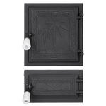 Casa si Gradina - Termice - Sobe, Seminee si accesorii - Accesorii seminee si sobe - Usa pentru soba Evotools 660367, cu cenusar, 270x250 mm, model Palmier, Fonta - Infinity.ro