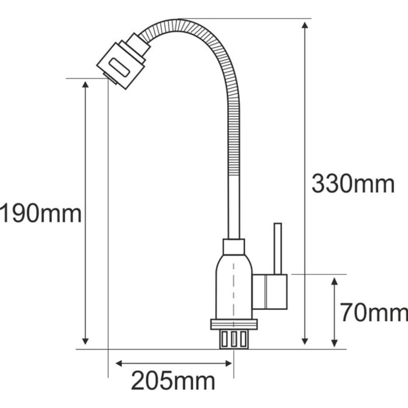 Casa si Gradina - Sanitare - Lavoar baie si accesorii - Baterii sanitare - Baterie bucatarie Evosanitary 4001, pipa flexibila, dispersor, racorduri, monocomanda, cartus ceramic - Infinity.ro