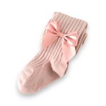 Fashion, accesorii si bijuterii - Copii - Lenjerie si pijamale copii - Sosete si dresuri copii - Dres gros cu fundita copii Roz XS 65-80 - Infinity.ro