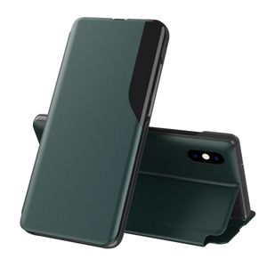 Carcasa de protectie compatibila cu iPhone X, iPhone 10/XS, Piele ecologica, Verde