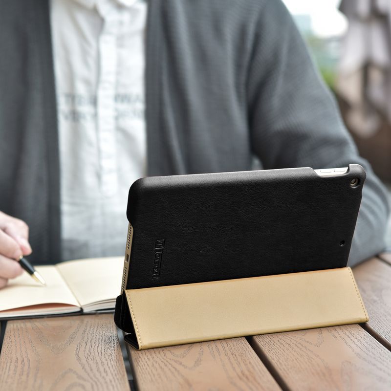 Laptop, Telefoane si Tablete - Tablete si accesorii tablete - Accesorii Tablete - Huse tablete - Husa Felman's Flip Cover pentru iPad Mini 5, piele naturala, culoarea neagra - Infinity.ro