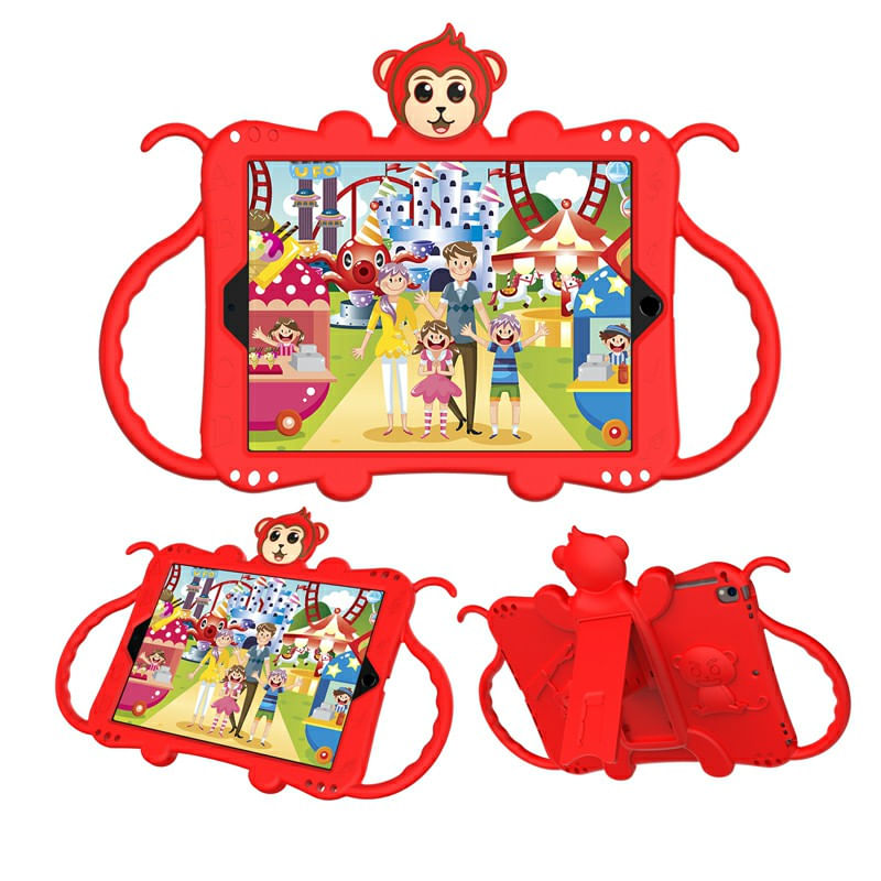 Laptop, Telefoane si Tablete - Tablete si accesorii tablete - Accesorii Tablete - Huse tablete - Husa Felman's de protectie siliconica cu curea atasabila si suport tableta pentru Apple iPad Air 1, Air 2, iPad Pro 9.7 inch si iPad 5 - Ros - Infinity.ro