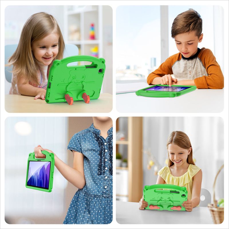 Laptop, Telefoane si Tablete - Tablete si accesorii tablete - Accesorii Tablete - Huse tablete - Husa de protectie Felman's, pentru Samsung Galaxy Tab A7 10.4 2020, model Panda, Verde - Infinity.ro