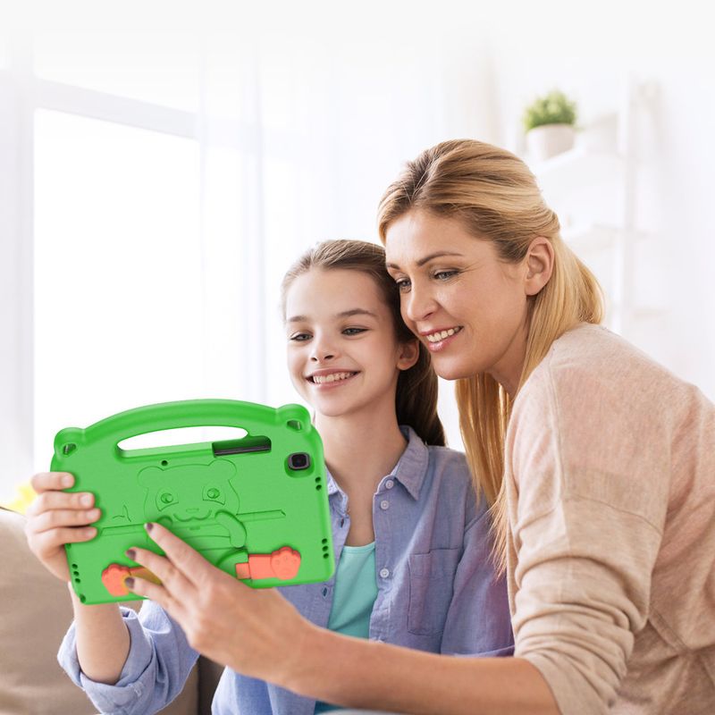 Laptop, Telefoane si Tablete - Tablete si accesorii tablete - Accesorii Tablete - Huse tablete - Husa de protectie Felman's, pentru Samsung Galaxy Tab A7 10.4 2020, model Panda, Verde - Infinity.ro